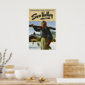  Sun Valley Idaho USA Ski Travel uit de jaren veer Poster (Keuken)