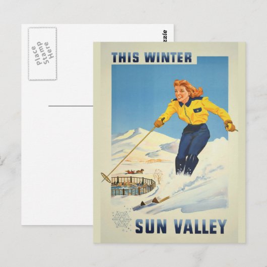Sun Valley Idaho vintage-briefkaart Briefkaart (Voorkant / Achterkant)