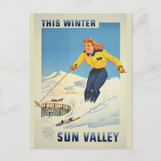 Sun Valley Idaho vintage-briefkaart Briefkaart (Voorkant)
