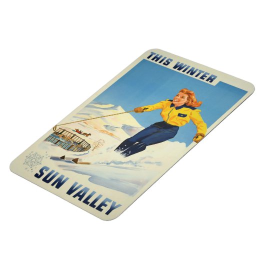 Sun Valley, Idaho Vintage Reismagneet Magneet (Linkerzijde)