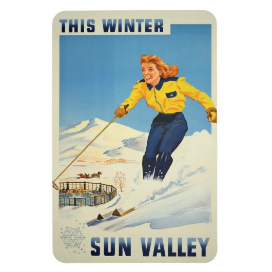 Sun Valley, Idaho Vintage Reismagneet Magneet (Verticaal)