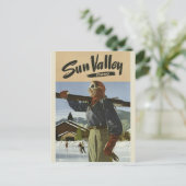 Sun Valley Idaho vintage reizen briefkaart (Staand voorkant)
