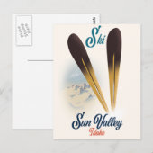 Sun Valley Idaho vintage stijl ski poster Briefkaart (Voorkant / Achterkant)