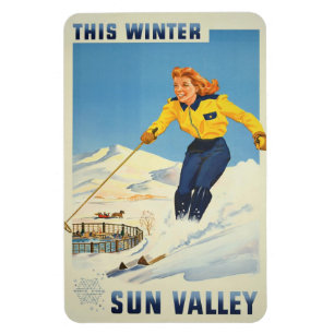 Sun Valley, Idaho Vintage Travel magnet Magneet