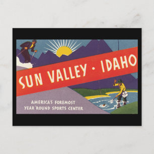 Sun Valley Idaho_Vintage Travel Poster Briefkaart