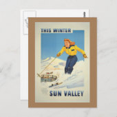 Sun Valley       IdahoVintage-reis Briefkaart (Voorkant / Achterkant)