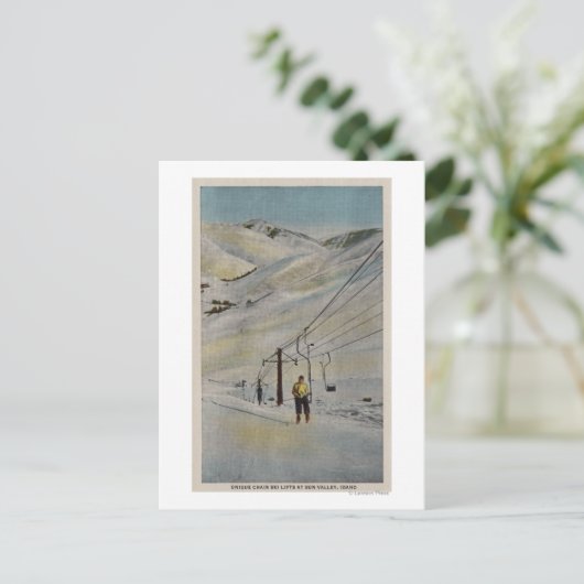 Sun Valley, IDMountain Scene, Ski Lifts in Briefkaart (Staand voorkant)