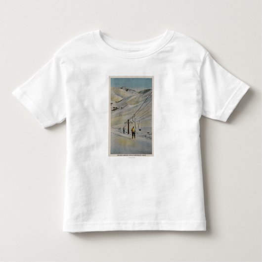 Sun Valley, IDMountain Scene, Ski Lifts in Kinder Shirts (Voorkant)