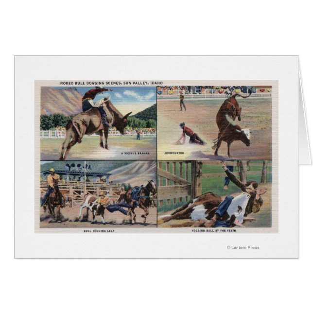 Sun Valley, IDRodeo Bull Dogging Scenes (Voorkant Horizontaal)