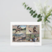 Sun Valley, IDRodeo Bull Dogging Scenes Briefkaart (Staand voorkant)