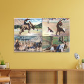 Sun Valley, IDRodeo Bull Dogging Scenes Canvas Afdruk (Insitu (Woonkamer))