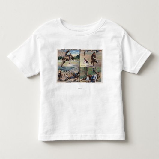 Sun Valley, IDRodeo Bull Dogging Scenes Kinder Shirts (Voorkant)