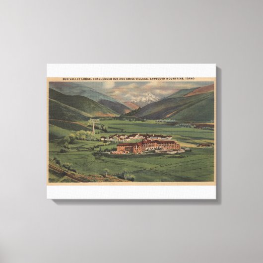 Sun Valley, IDView of Sun Valley Lodge Canvas Afdruk (Voorkant)