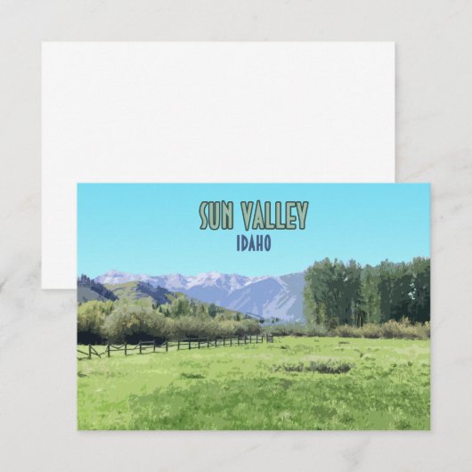 Sun Valley Ketchum Idaho Flat Kaart (Voorkant / Achterkant)