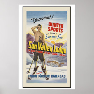 Sun Valley Ketchum Idaho Wintersporten onder Poster