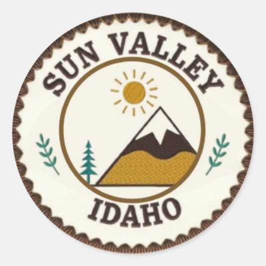 Sun Valley Ronde Sticker (Voorkant)