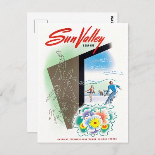 Sun Valley vintage-briefkaart Briefkaart (Voorkant / Achterkant)