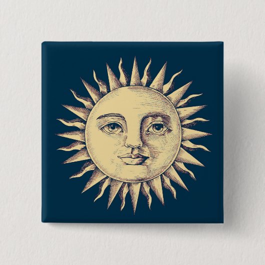 Sun Vierkante Button 5,1 Cm (Voorkant)