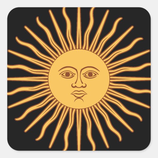 Sun Vierkante Sticker (Voorkant)