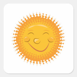 Sun Vierkante Sticker