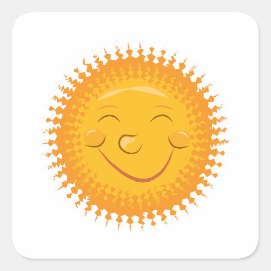 Sun Vierkante Sticker (Voorkant)