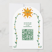 Sun & Vines Boho Arch Whimsical CUSTOM QR Bridal Kaart (Achterkant)
