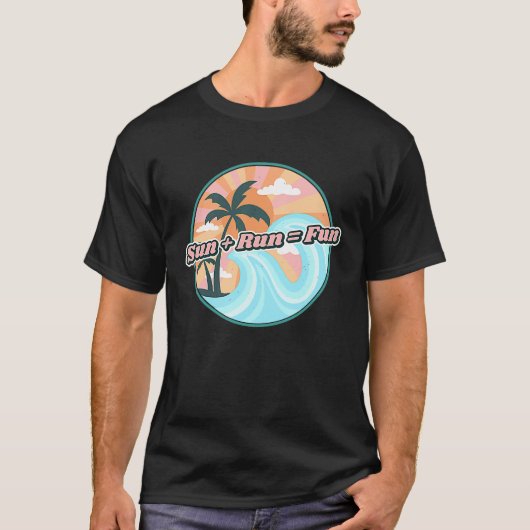 Sun + Voer Fun Tropical Hawaiian uit voor Beach Ru T-shirt (Voorkant)