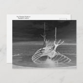 Sun Voyager Sculpture, IJsland, Omgekeerd B/W Briefkaart (Voorkant / Achterkant)