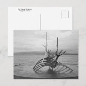 Sun Voyager Sculpture, Reykjavik, IJsland, B/W Briefkaart (Voorkant / Achterkant)