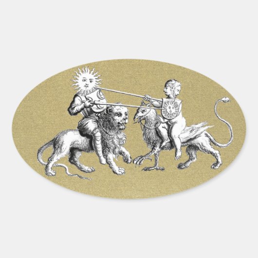 Sun vs. Moon Jousting Match Ovale Sticker (Voorkant)