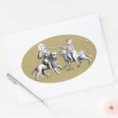 Sun vs. Moon Jousting Match Ovale Sticker (Envelop)
