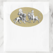 Sun vs. Moon Jousting Match Ovale Sticker (Tas)