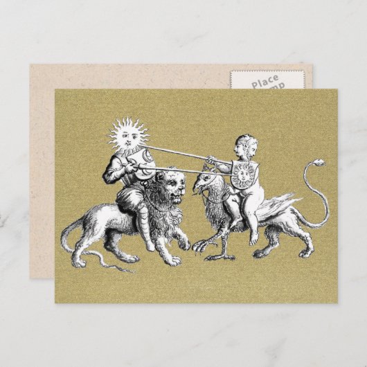 Sun vs. Moon Jousting Match Symbolisch Briefkaart (Voorkant / Achterkant)