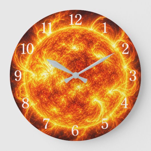 Sun Wall Clock — Space-Inspired Design Grote Klok (Voorkant)