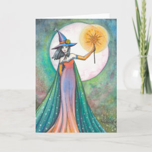 Sun Wand Witch Fantasy Art by Molly Harrison Kaart