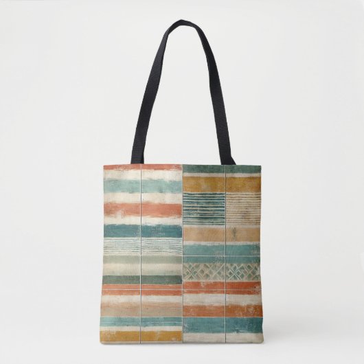 Sun washed coastal stripes Tote bag (Voorkant)