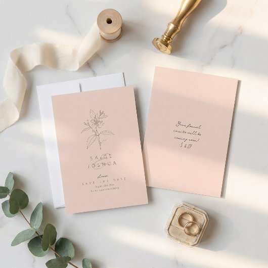 Sun-Washed Garden Wedding Blush ID1283 Save The Date