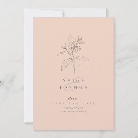 Sun-Washed Garden Wedding Blush ID1283 Save The Date (Voorkant)