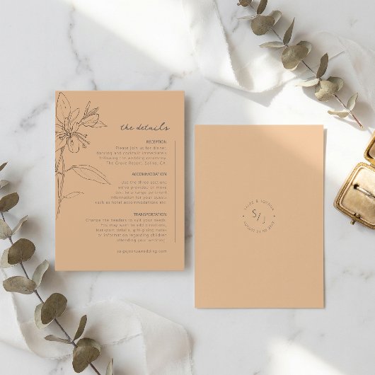 Sun-Washed Garden Wedding Details ID1283 Informatiekaartje