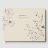 Sun-Washed Garden Wedding Floral Outlines ID1283 Gastenboek (Voorkant)