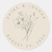Sun-Washed Garden Wedding ID1283 Ronde Sticker (Voorkant)