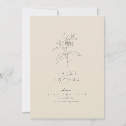 Sun-Washed Garden Wedding Ivory ID1283 Save The Date (Voorkant)