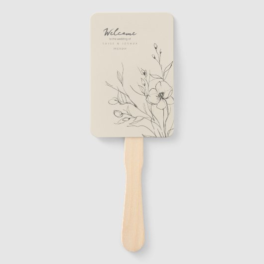 Sun-Washed Garden Wedding Program ID1283 Handwaaier (Voorkant)