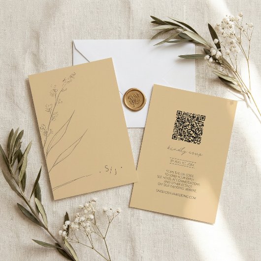 Sun-Washed Garden Wedding QR Code ID1283 RSVP Kaartje