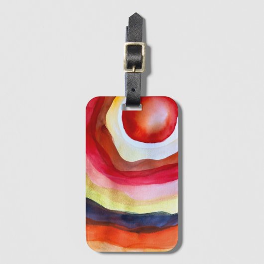 Sun waterverf sunset art bagagelabel (Voorkant (verticaal))