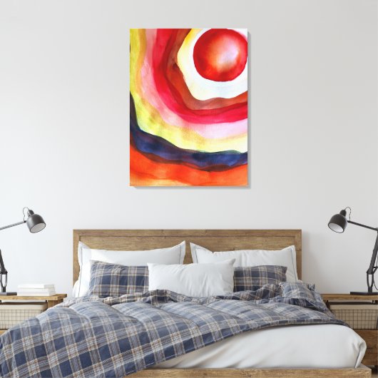 Sun waterverf sunset art canvas afdruk (Insitu (Slaapkamer))