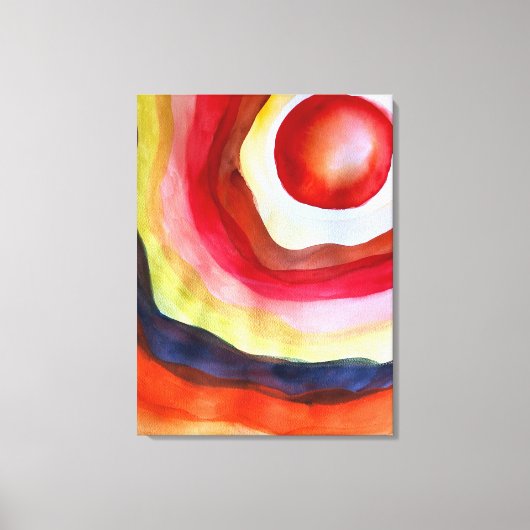 Sun waterverf sunset art canvas afdruk (Voorkant)