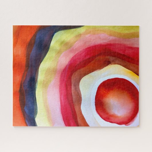 Sun waterverf sunset art legpuzzel (Horizontaal)