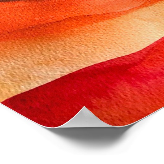 Sun waterverf sunset art poster (Hoek)