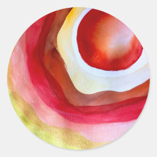 Sun waterverf sunset art ronde sticker
